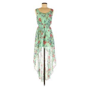 ASOS Women's Size 6 Green High Low Floral Casual Dress